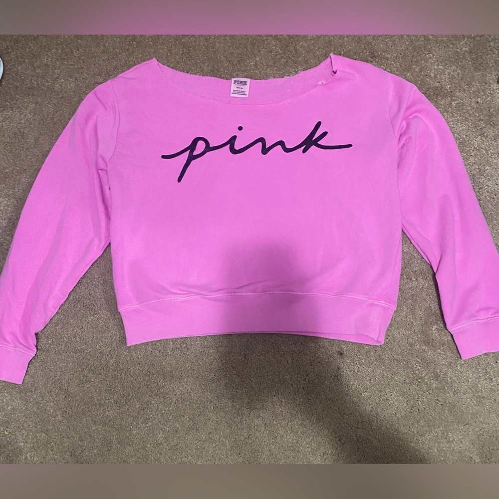 Victoria Secrets Pink off the shoulder sweater